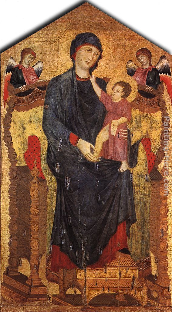 Madonna Enthroned with the Child and Two Angels painting - Giovanni Cimabue Madonna Enthroned with the Child and Two Angels art painting